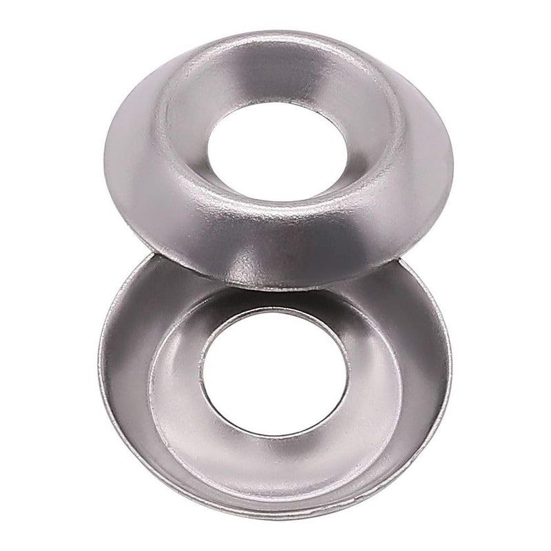 RoyceMart #10 (100 Pack) Stainless Countersunk Washers, No.10 Cup Washers 304 Stainless Steel 18-8, Bright Finish - Image 1